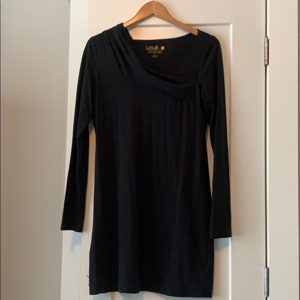 Lole Large Black cotton long sleeve dress